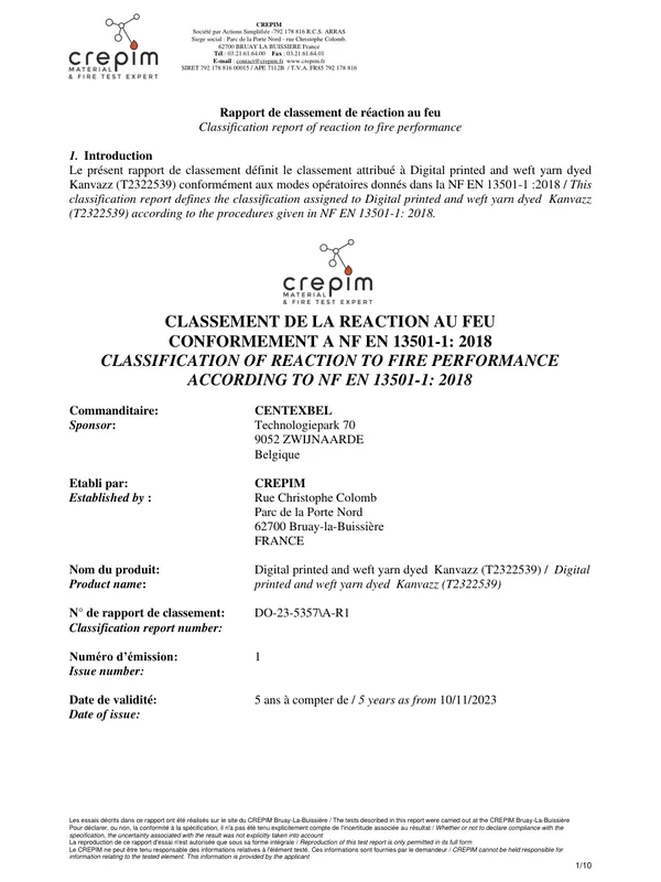 KANVAZZ · Fire Certificate