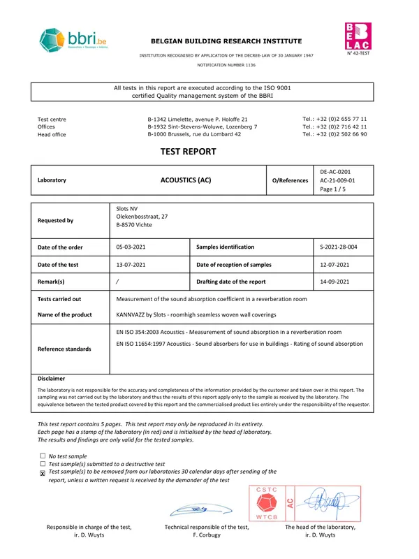 KANVAZZ · Acoustic Test Report