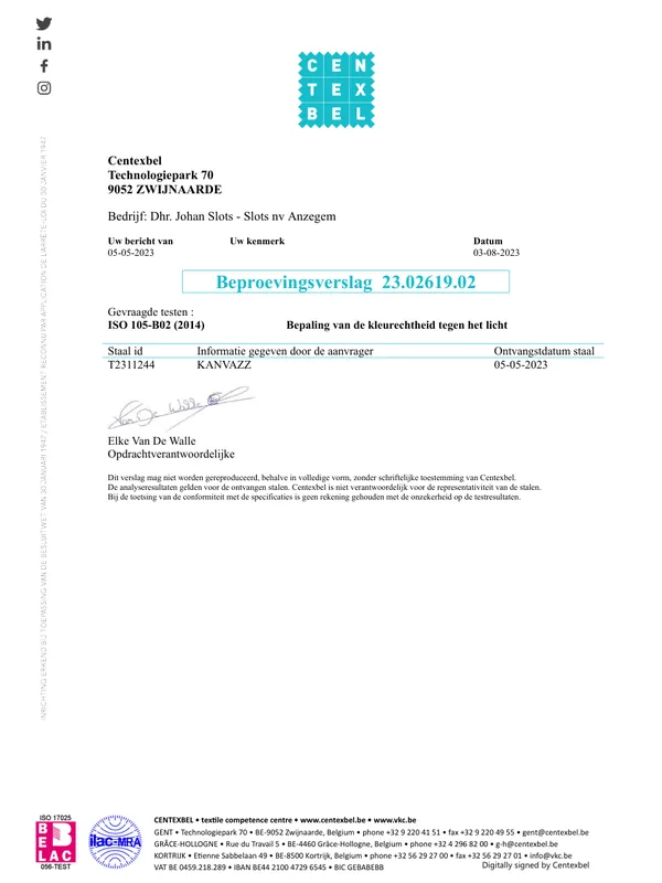 KANVAZZ · Light Test Certificate